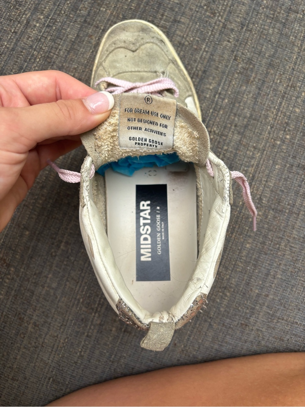 Golden Goose Mid Star Sneakers - White, Beige, Brown Leopard & Pink Laces - Picture 7 of 10